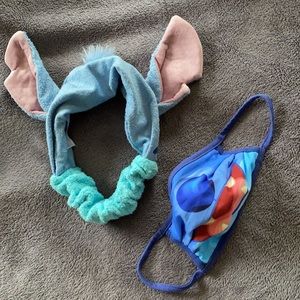 Disney Stitch headband matching face mask size L.